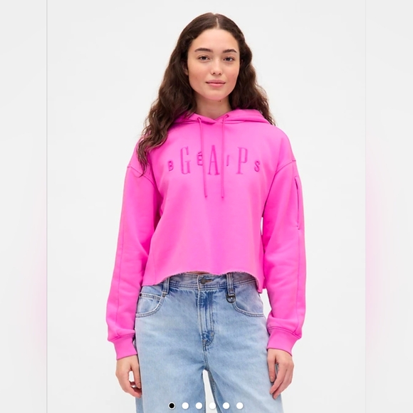 GAP Sweaters - GAP Neon Pink Cropped Hoodie